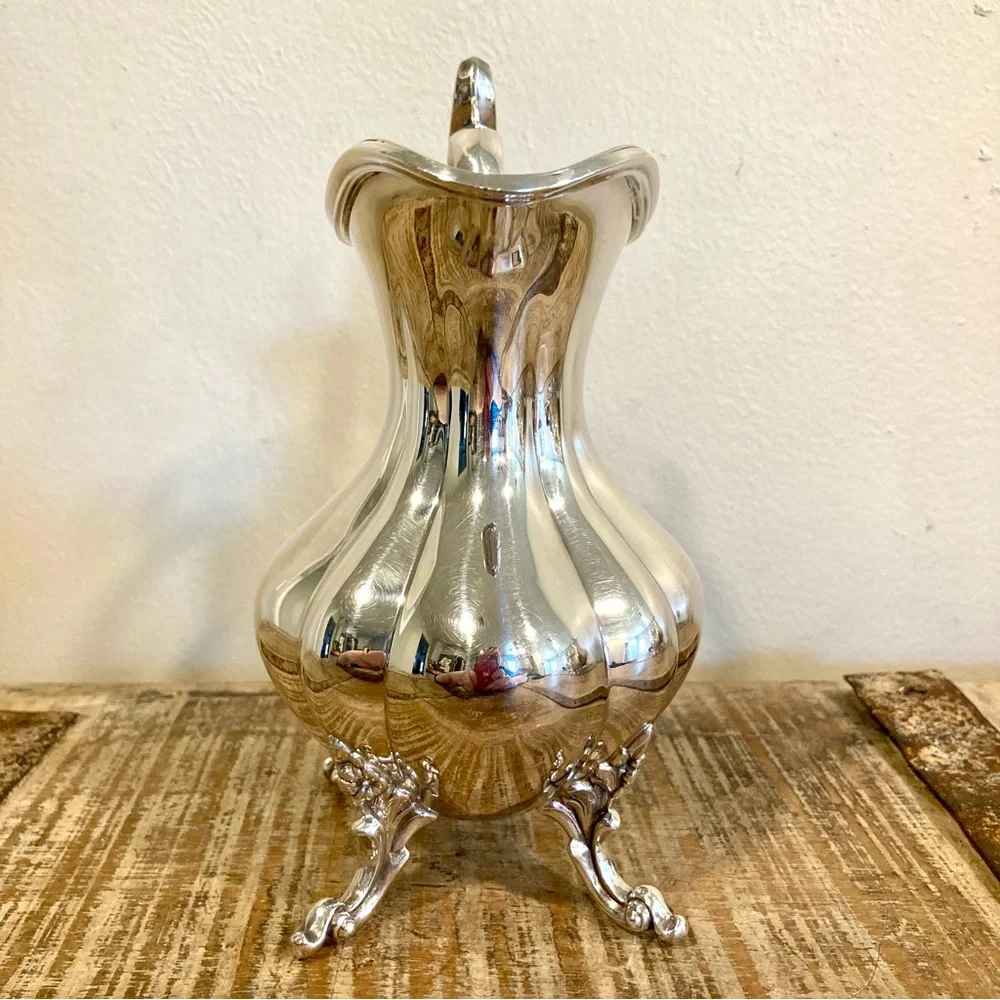 Silver Plated Creamer Reed & Barton Winthrop Pumpkin #1795 Cottagecore Kitchen - Picture 5 of 14
